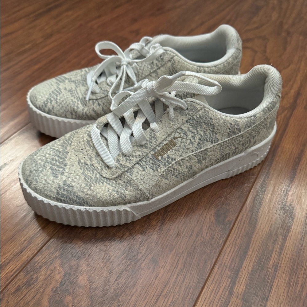 Puma snake skin platform sneakers